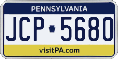PA license plate JCP5680