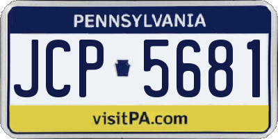 PA license plate JCP5681