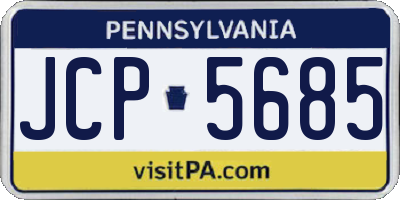 PA license plate JCP5685