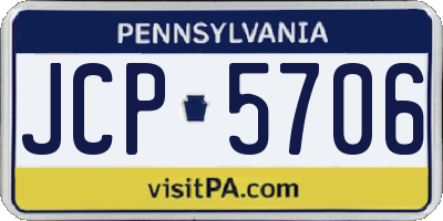 PA license plate JCP5706