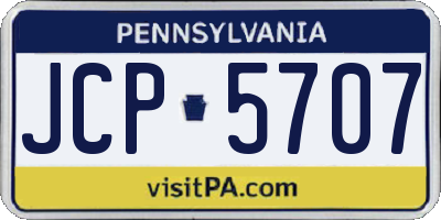 PA license plate JCP5707