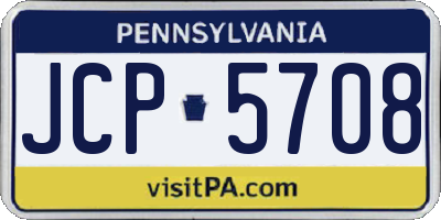 PA license plate JCP5708