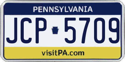 PA license plate JCP5709