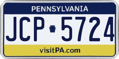 PA license plate JCP5724