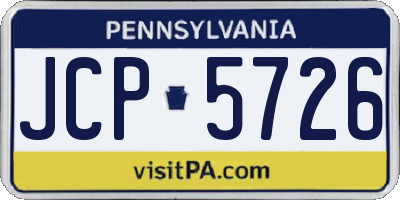 PA license plate JCP5726