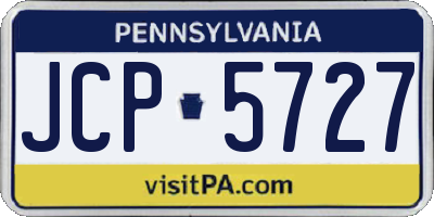 PA license plate JCP5727