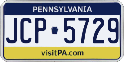 PA license plate JCP5729