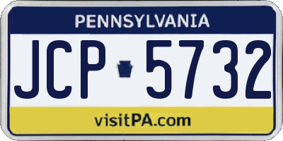 PA license plate JCP5732