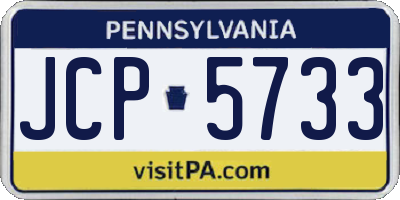 PA license plate JCP5733