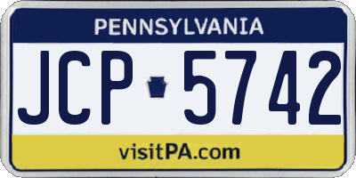 PA license plate JCP5742