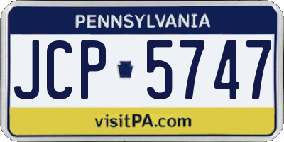 PA license plate JCP5747
