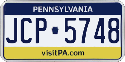 PA license plate JCP5748