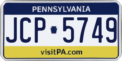PA license plate JCP5749
