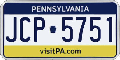 PA license plate JCP5751