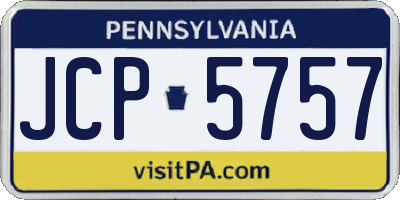 PA license plate JCP5757