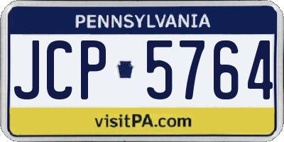 PA license plate JCP5764