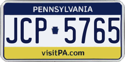 PA license plate JCP5765