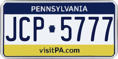 PA license plate JCP5777
