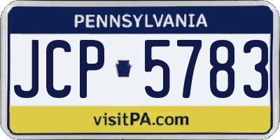 PA license plate JCP5783
