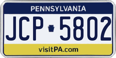 PA license plate JCP5802