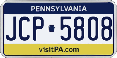 PA license plate JCP5808