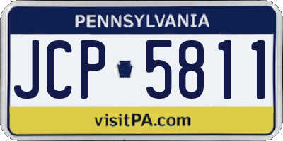 PA license plate JCP5811