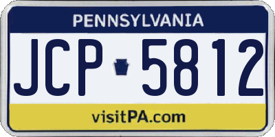 PA license plate JCP5812