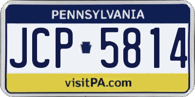 PA license plate JCP5814
