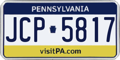 PA license plate JCP5817
