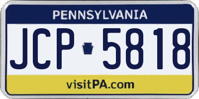 PA license plate JCP5818