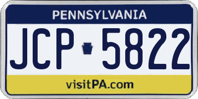 PA license plate JCP5822