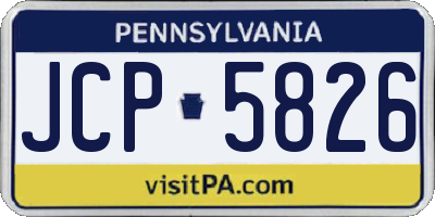 PA license plate JCP5826