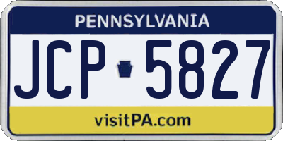 PA license plate JCP5827