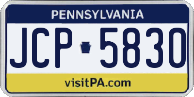 PA license plate JCP5830