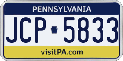 PA license plate JCP5833