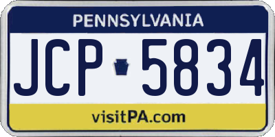 PA license plate JCP5834