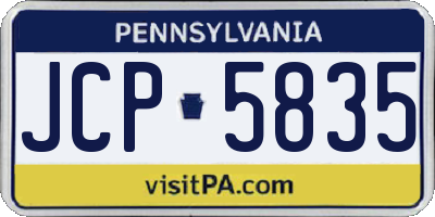 PA license plate JCP5835