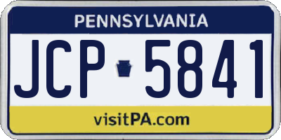 PA license plate JCP5841