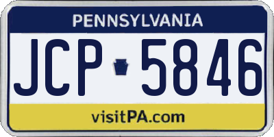 PA license plate JCP5846