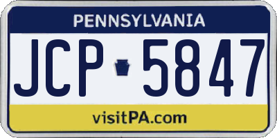 PA license plate JCP5847