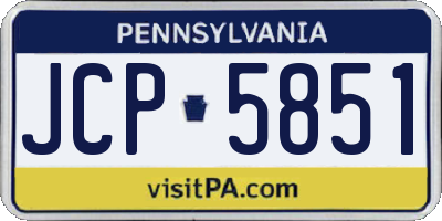 PA license plate JCP5851