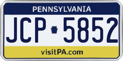 PA license plate JCP5852