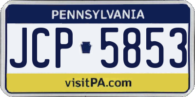 PA license plate JCP5853