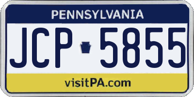 PA license plate JCP5855