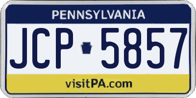 PA license plate JCP5857