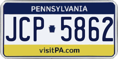 PA license plate JCP5862