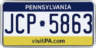 PA license plate JCP5863