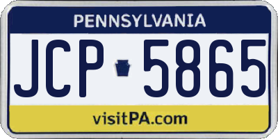 PA license plate JCP5865