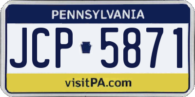 PA license plate JCP5871