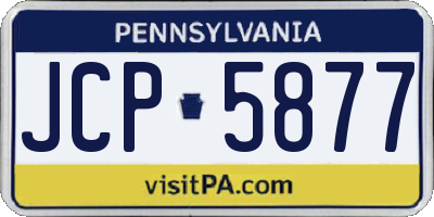 PA license plate JCP5877